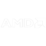 Logo of AMD Corporation - white out version
